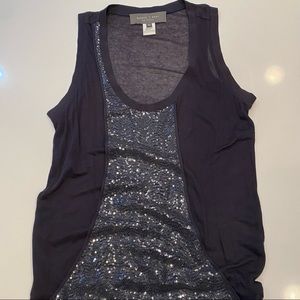 Sachin + Babi Sequined Top in Navy Sz XS